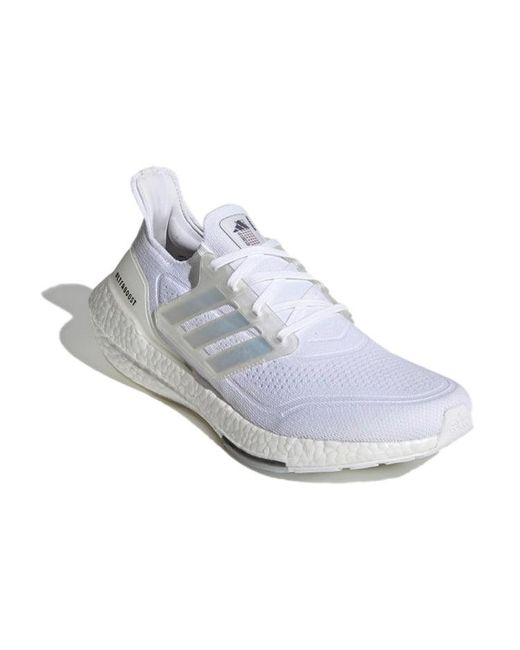 Adidas White Ultra Boost 21 Iridescent' for men