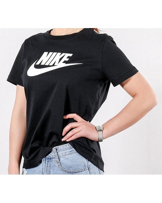 Nike Black (Wmns) Sportswear Essentials Logo T-Shirt Asia Sizing Dx7907-010