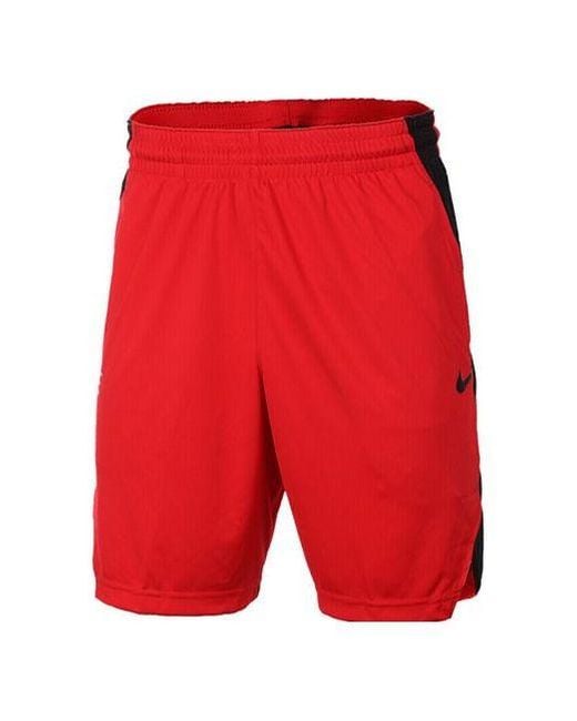 Nike Red Basketball Training Sports Quick-Dry Splicing Short Pant for men