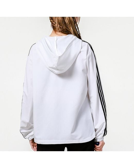 Adidas Blue (Wmns) Neo Training Sports Stripe Loose Hooded Jacket