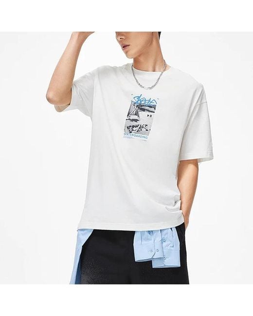 Li-ning White X Disney Oswald Graphic T-Shirt for men