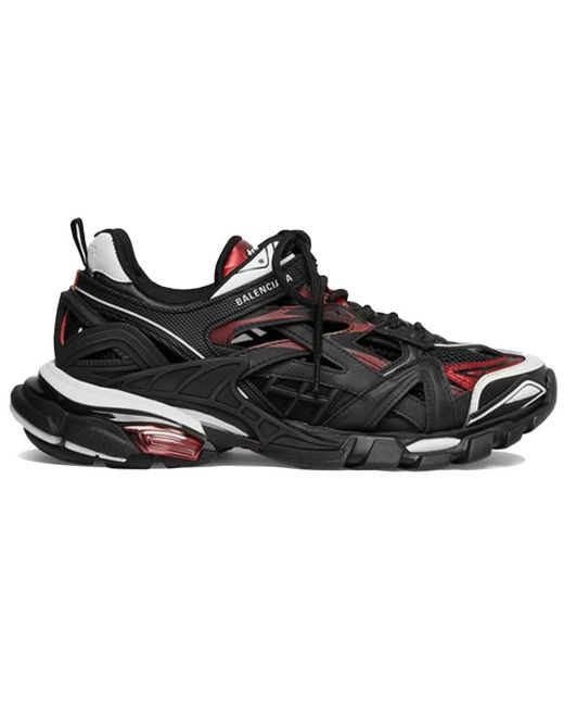 Balenciaga Black Track.2 Trainer Burgundy' for men