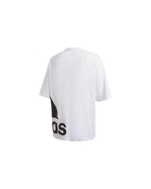Adidas White M Mh Boxbos Tee Side Large Logo Short Sleeve for men