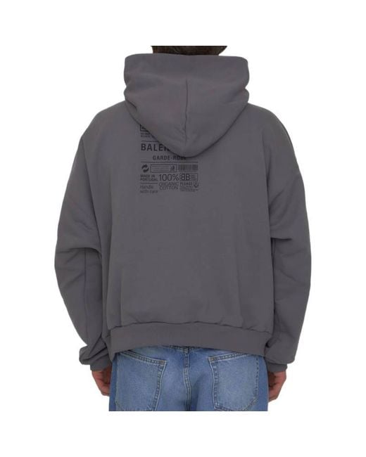 Balenciaga Gray Care Label Hoodie Middle Fit for men