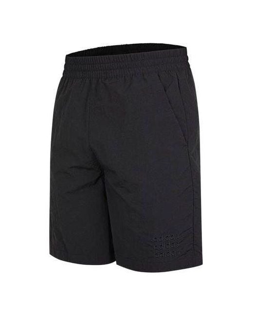 Adidas Black Neo Side Large Logo Athleisure Casual Sports Shorts for men