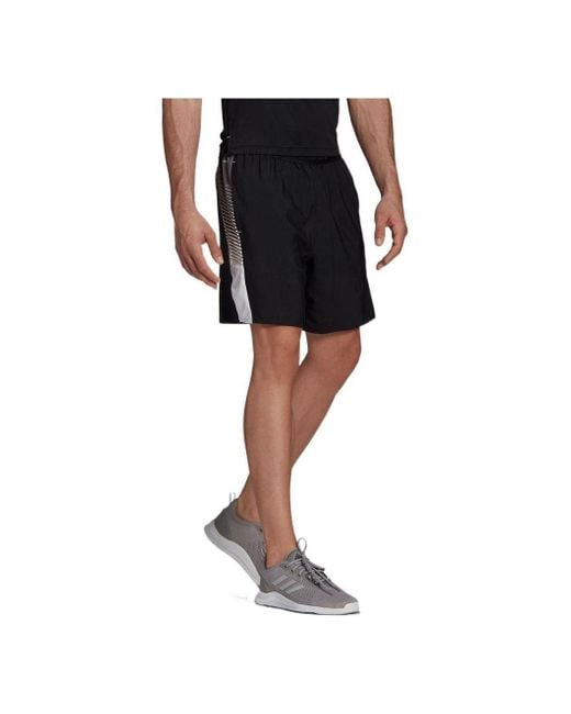 Adidas Black Logo Printing Splicing Sports Gym Shorts for men