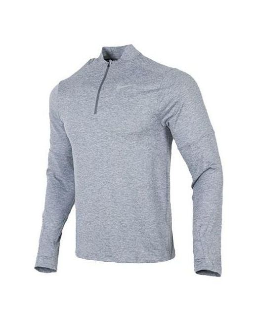 Nike Blue Nk Df Elmnt Top Hz Casual Breathable Half Zipper Sports Long Sleeves Light for men