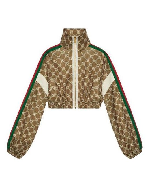 Gucci Green (Wmns) Interlocking G Zipper Jacket Ivory'