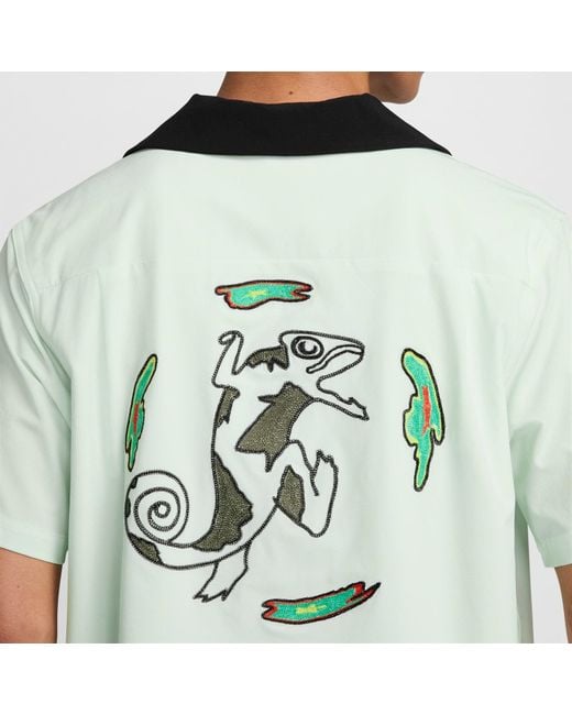 Nike Green Sb Short-Sleeve Button-Up Skate Bowler Shirt 'Federation Agnostic' for men