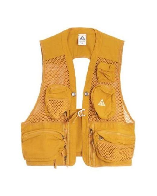 Nike Yellow Acg Buttles Vest for men
