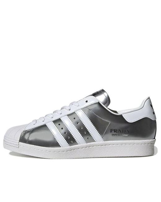 Adidas Gray Superstar X Prada Shoes for men