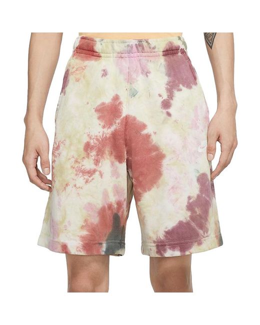Nike Pink Sportswear French Terry Casual Sports Shorts Camouflage for men