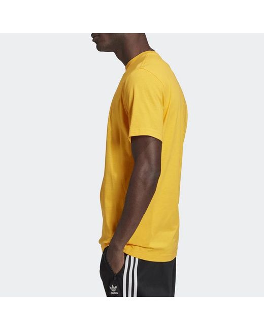 Adidas Yellow Originals Trefoil T-Shirt Short Sleeve Color for men