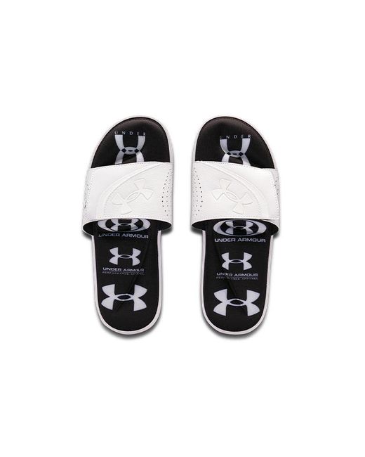 Under Armour Black Ignite 6 Graphic Strap Slide for men