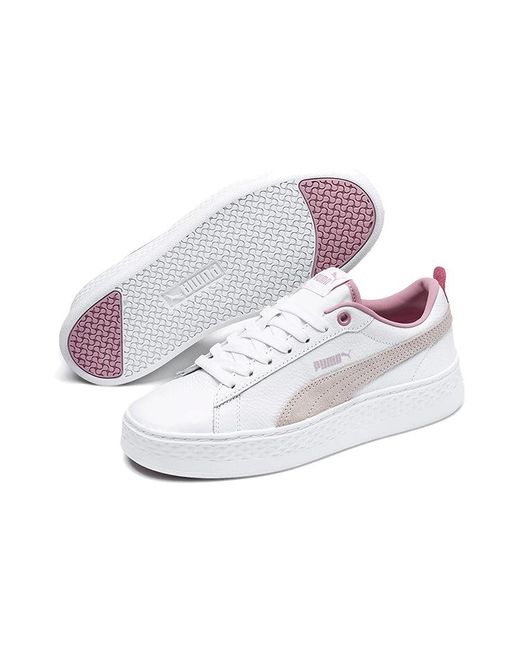 PUMA White (Wmns) Smash Platform Low Pale'