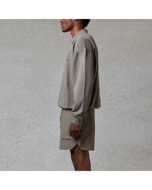 Fear Of God Gray Fw20 Long Sleeve Polo Shirt 'Cement' for men