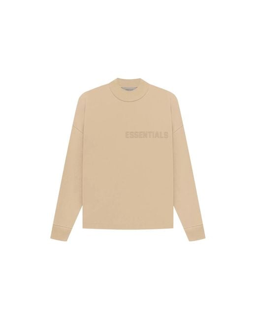 Fear Of God Natural Ss23 Long Sleeve Logo Tee 'Sand' for men