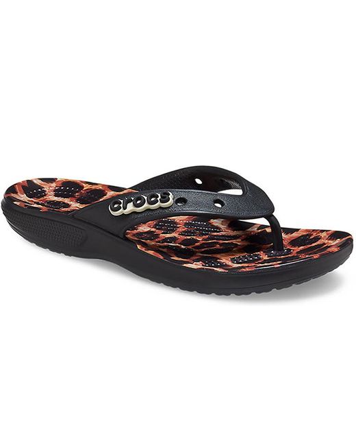 CROCSTM Blue Classic Animal Flip-Flops Leopard Print Leopard'