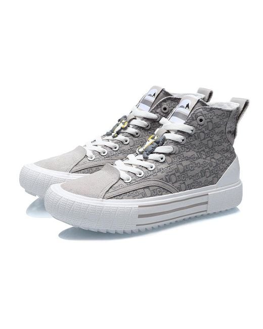 Li-ning Gray (Wmns) X Disney Canvas Hi Shoes 'Snow'