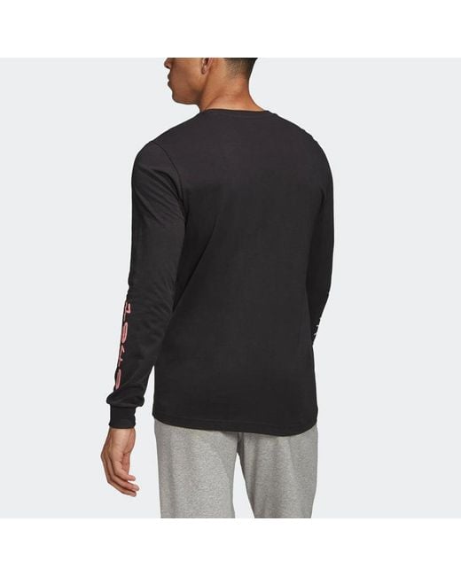 Adidas Black Graffiti Printing Sports Round Neck Long Sleeves for men