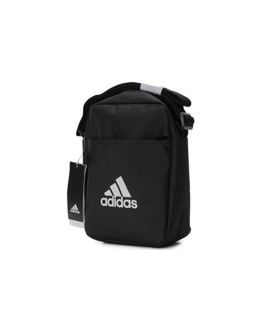 Adidas Black Classic All-Match Multifunction Pocket Adjustable Shoulder Straps Zipper Crossbody Shoulder Bag
