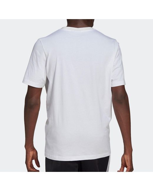Adidas White Originals Sprt Graphic Logo Printing Sport Round Neckshort Sleeve for men
