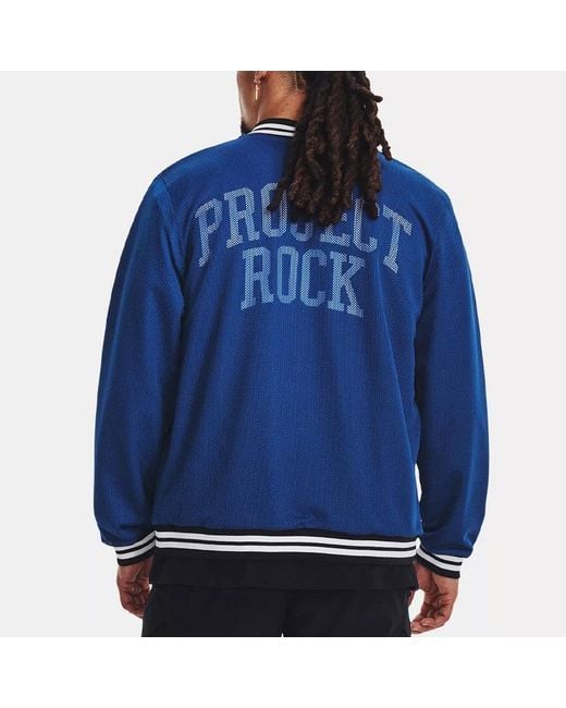 Under Armour Blue Project Rock Varsity Jacket 'College' for men