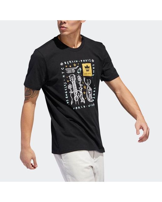 Adidas Black Originals Loose Leisure Sports Short Sleeve S for men