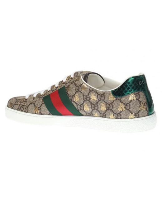 Gucci Brown Ace Gg Supreme 'Bees' for men