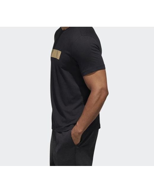 Adidas Black Mh Gfx T Lng Square Printing Short Sleeve for men