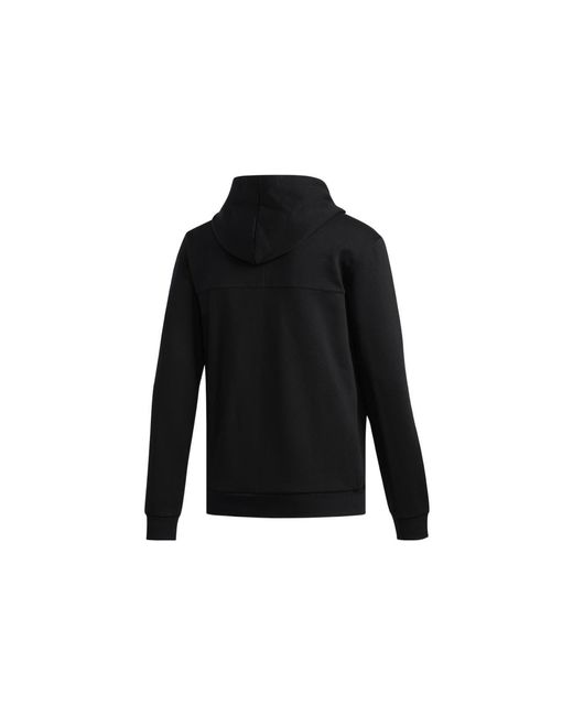 Adidas Black Solid Color Zipper Hooded Jacket for men