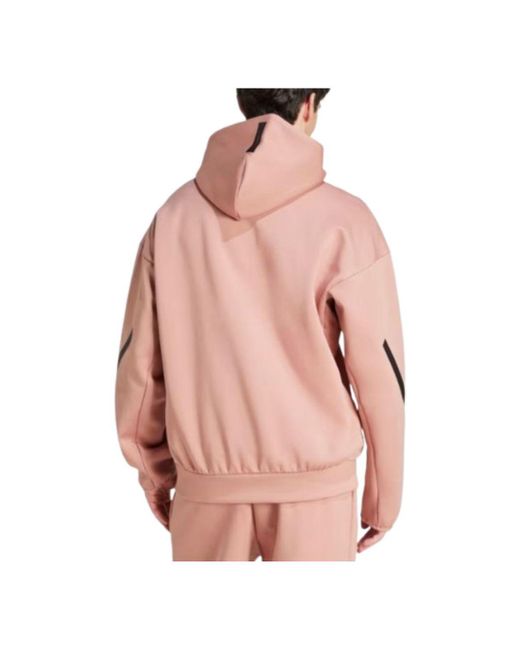 Adidas Pink Z.N.E. Full-Zip Hooded Track Jacket for men
