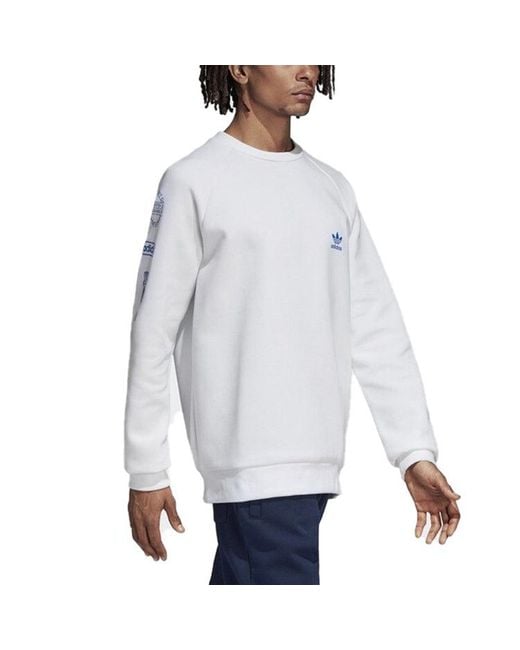 Adidas White Originals Graphic Crew Sweatshirt For for men