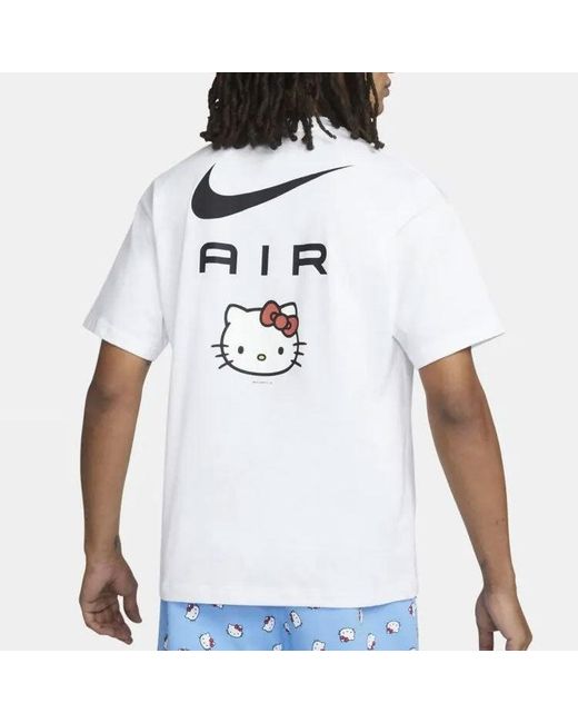 Nike White X Hello Kitty Crossover Funny Cartoon Alphabet Pattern Printing Short Sleeve Asia Edition