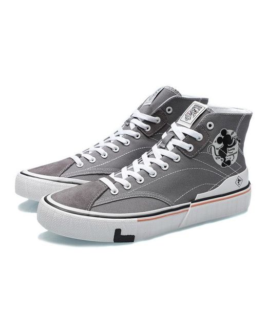 Li-ning Gray X Mickey Mouse Canvas Hi Shoes for men