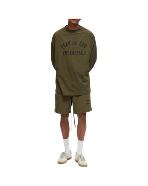 Fear Of God Green Fleece Soccer Short for men