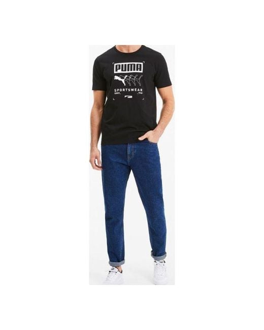 PUMA Blue Box Printing Round Neck Short Sleeve for men