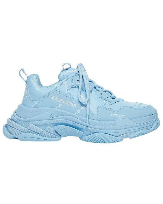 Balenciaga Blue (Wmns) Triple S Sneaker 'Allover Logo