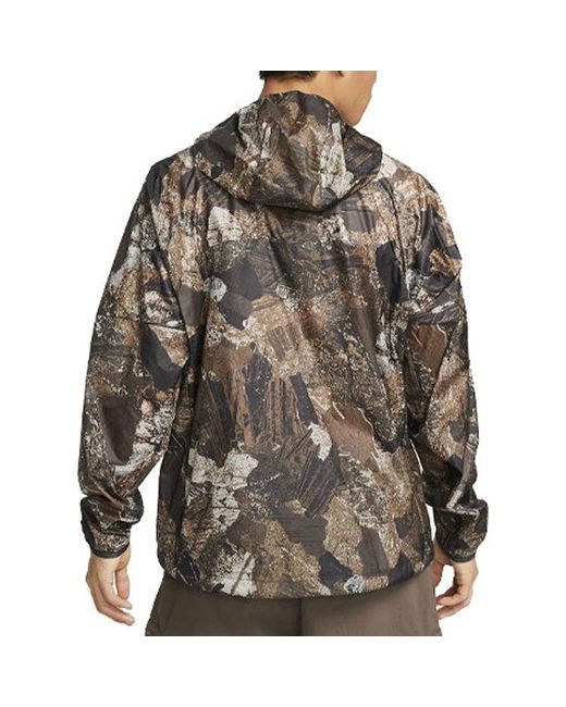 Nike Brown Ss22 Acg Rock Full Print Casual Hooded Jacket Rock for men