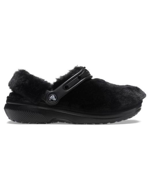 CROCSTM Black Classic Fur Sure Slip On Clogs for men