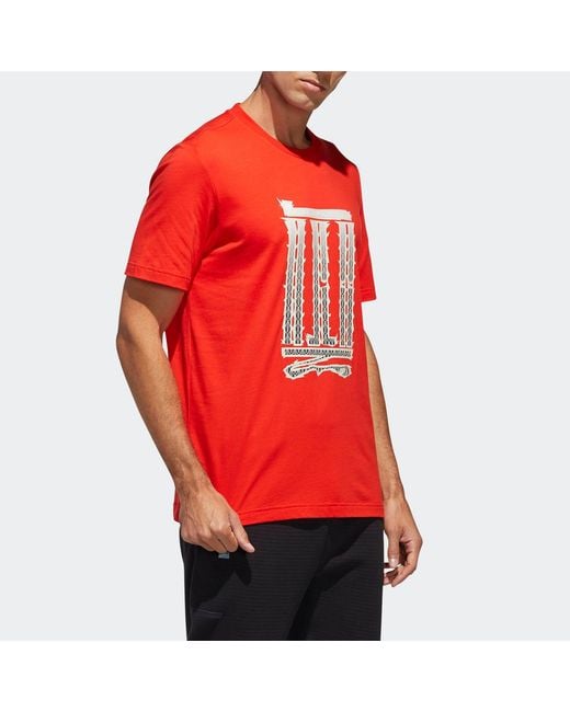 Adidas Red Cozy Breathable Round Neck Short Sleeve for men