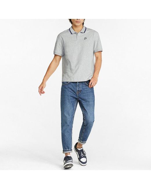 PUMA Gray Team Polo Tee for men