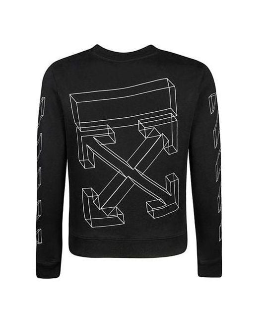 Off-White c/o Virgil Abloh Black C O Virgil Abloh 3D Diag Lines Sweater for men