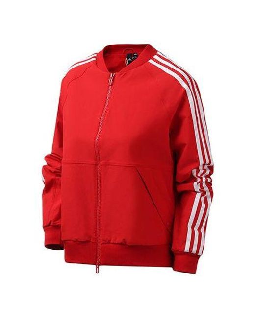 Adidas Red Wv Bomber 3s Sports Jacket