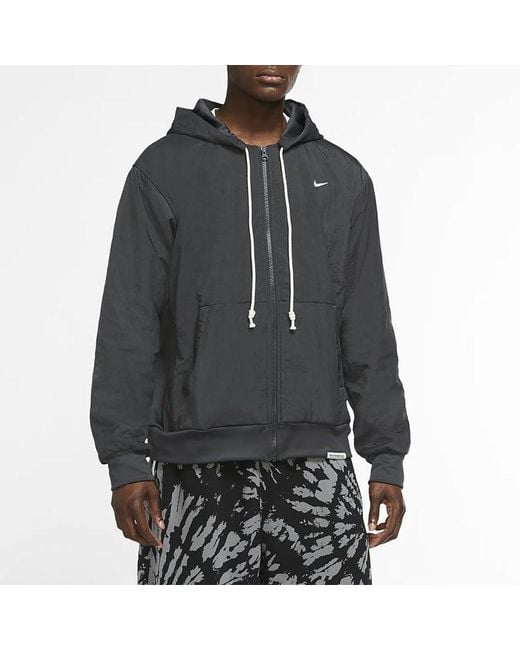 Nike Blue Standard Issue Basketball Hoodie Jacket Smoke for men
