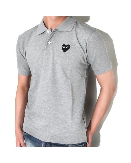 COMME DES GARÇONS PLAY Gray Polo Emblem for men