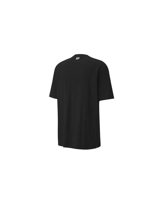 PUMA Black Downtown Printing Casual Short Sleeve for men