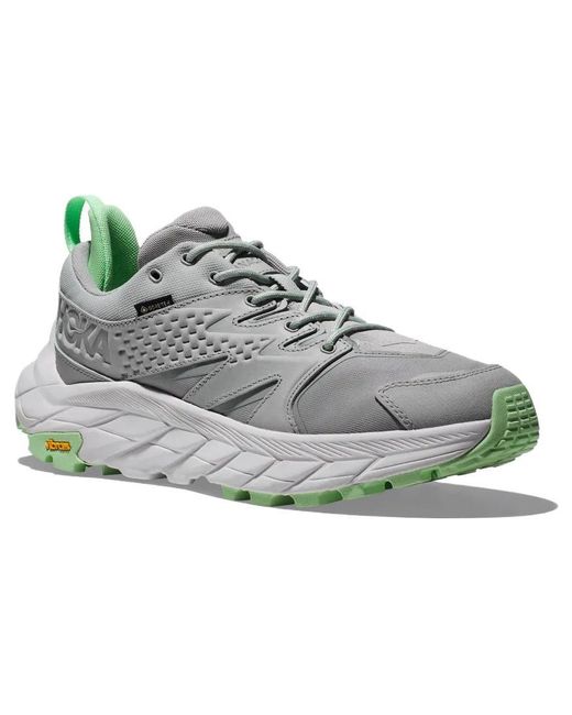 Hoka One One Gray Anacapa Low Gore-Tex 'Harbor Mist Lime Glow'