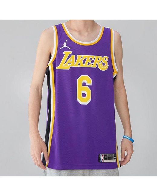 Nike Purple Nba Quick Dry Sports Basketball Sw Fan Edition Version Los Angeles Lakers Lebron James No. 6 Jersey for men