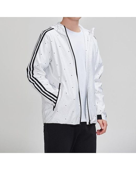 Adidas Black Wb Aop 3S Woven Casual Sports Hooded Jacket for men